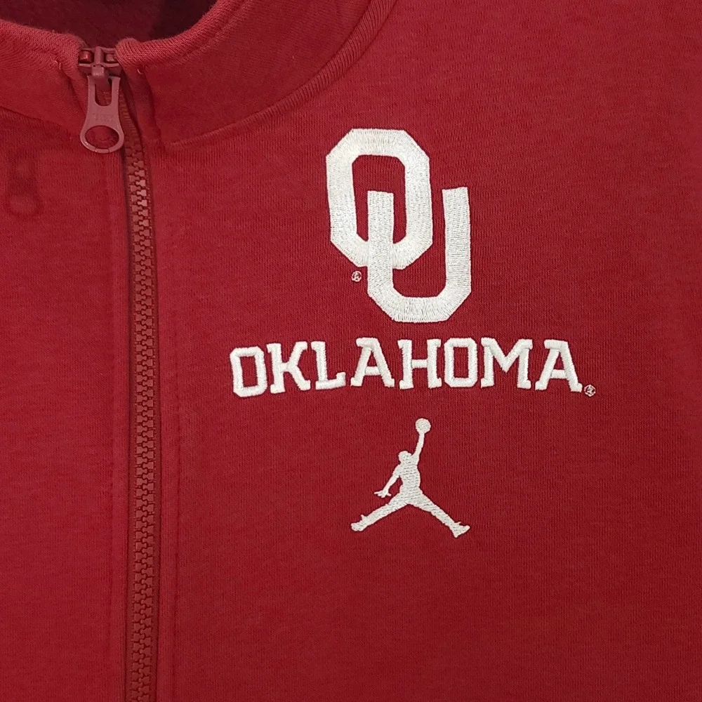Jordan Oklahoma Sooners Quarter Zip Pullover Mens Large Crimson Red OJJW-69W
